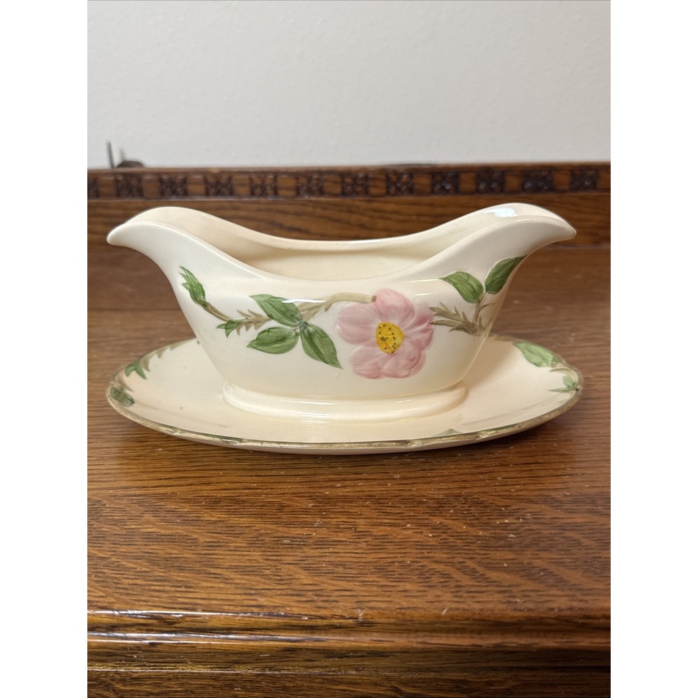 Franciscan Desert Rose Gravy Boat w/ Underplate Gladding McBean USA 8"